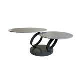 Synchrono Matte Grey Ceramic Swivel Extending Coffee Table - Pendle Village Furniture