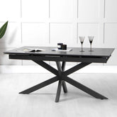 Riley Graphite Sintered Stone Extending Dining Table - Pendle Village Furniture