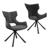 Tripoli Grey Fabric Dining Chairs - Set of 4 - Pendle Village Furniture