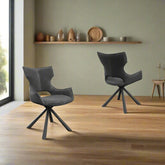 Tripoli Grey Fabric Dining Chairs - Set of 6 - Pendle Village Furniture