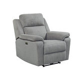 Travis Grey Fabric Power Recliner Armchair - Pendle Village Furniture
