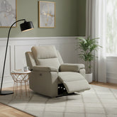 Travis Taupe Fabric Power Recliner Armchair - Pendle Village Furniture