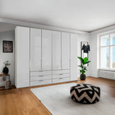 Templin 1000 Glass 6 Door 6 Drawer Hinged Wardrobe W250cm - Pendle Village Furniture