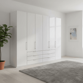 Templin 1000 Glass 6 Door 6 Drawer Hinged Wardrobe W300cm