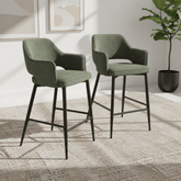 Ted Fabric Green Bar Chair – Green Set of 2