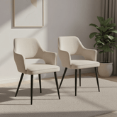 Ted Fabric Natural Dining Chair with Black Legs – Natural Set of 4,6 or 8