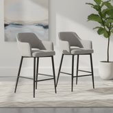 Ted Fabric Pewter Bar Chair – Pewter Set of 2