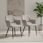 Ted Fabric Pewter Dining Chair with Black Legs – Pewter Set of 4,6 or 8