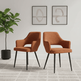 Ted Fabric Rust Dining Chair with Black Legs – Rust Set of 4,6 or 8