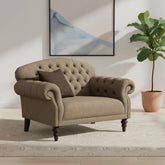 Arbroath Harris Tweed snuggler sofa with compact cozy seating.