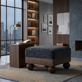 Tetrad Warwick small square stool with compact elegant design.