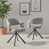 Tevere Grey Fabric Swivel Dining Chairs – Set of 4