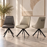 Texas Faux Leather Swivel Dining Chairs – Set of 4