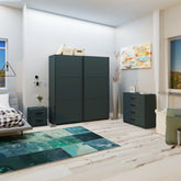 Thorvik Graphite Decor Sliding Door Wardrobe - Pendle Village Furniture