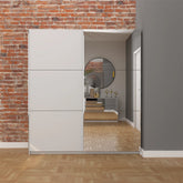 Thorvik White Decor Sliding Door Wardrobe with Mirror - Pendle Village Furniture