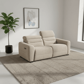 Tokira Elite Beige Fabric 3 Seater Electric Recliner Sofa