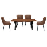 Toronto Reclaimed Wood Dining Table with Earth Dining Chairs - Pendle Village Furniture