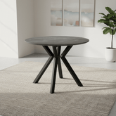 Toronto 110cm Grey Ceramic Round Dining Table