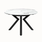 Toronto 120 - 160cm White Marble Look Extending Oval Dining Table - Pendle Village Furniture
