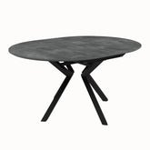 Toronto 120 - 160cm Grey Ceramic Extending Round/Oval Dining Table - Pendle Village Furniture