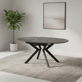 Toronto 120-160cm Grey Ceramic Extending Round/Oval Dining Table