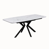 Toronto 160 - 200cm White Marble Look Extending Dining Table - Pendle Village Furniture
