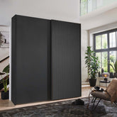 Tulsa 2 Door Black Sliding Door Wardrobe - Pendle Village Furniture