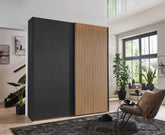 Tulsa 2 Door Black Sliding Door Wardrobe - Pendle Village Furniture