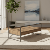 Tuscany Glass and Wood Coffee Table