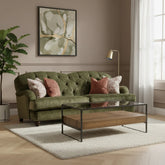 Tuscany Glass and Wood Coffee Table - Pendle Village Furniture