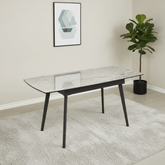 Vera 120-180cm Gloss Light Grey Ceramic Pull-out Extending Dining Table