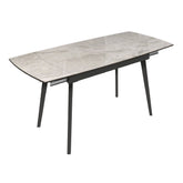 Vera 120 - 180cm Gloss Light Grey Ceramic Pull - out Extending Dining Table - Pendle Village Furniture