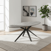 Lina 180cm Grey Gloss Ceramic Oval Dining Table