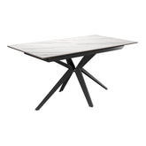 Lina 160 - 200cm White Gloss Ceramic Extending Dining Table - Pendle Village Furniture