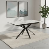 Lina 160-200cm White Gloss Ceramic Extending Dining Table
