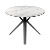 Lina 120cm White Gloss Ceramic Round Dining Table - Pendle Village Furniture