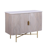 Valencia Marble Mango Wood 2 Door Sideboard - Pendle Village Furniture