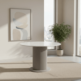 Valencia Marble Mango Wood Round Dining Table