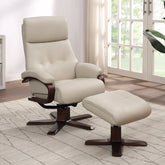 Valencia Faux Leather Swivel Recliner Chair and Footstool - Pendle Village Furniture