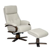 Valencia Faux Leather Swivel Recliner Chair and Footstool - Pendle Village Furniture