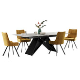 Valentino Argento Grey Ceramic Extending Dining Table with 4 chairs - Pendle Village Furniture