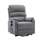 Valentino Lisbon Grey Fabric Double Motor Rise and Recline Chair - Pendle Village Furniture