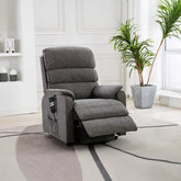 Valentino Lisbon Grey Fabric Double Motor Rise and Recline Chair - Pendle Village Furniture