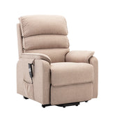 Valentino Lisbon Wheat Fabric Double Motor Rise and Recline Chair - Pendle Village Furniture