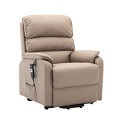 Valentino Pebble Plush Faux Leather Double Motor Rise and Recline Chair - Pendle Village Furniture