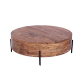 Valerio Round Acacia Wood Coffee Table - Pendle Village Furniture