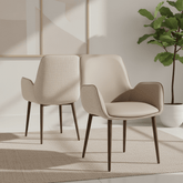Vanessa Mocha Fabric & Faux Leather Dining Chairs - Set of 4,6 or 8
