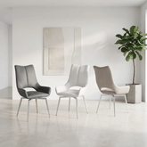 Bella Leather Swivel Set of 4 Dining Chairs