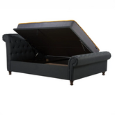 Venice Grey Crushed Velvet Ottoman Bed - Pendle Village Furniture