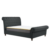 Venice Grey Velvet Upholstered Kingsize Bed - Pendle Village Furniture